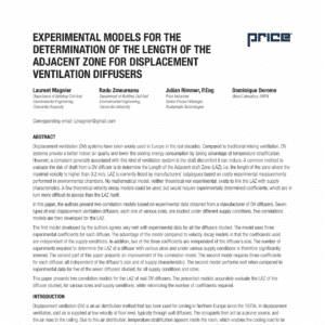 Experimental Models for the Determination of the Length of the Adjacent Zone for Displacement Ventilation Diffusers