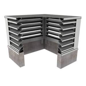 39° Blade Box Corner Penthouse Drainable Louver