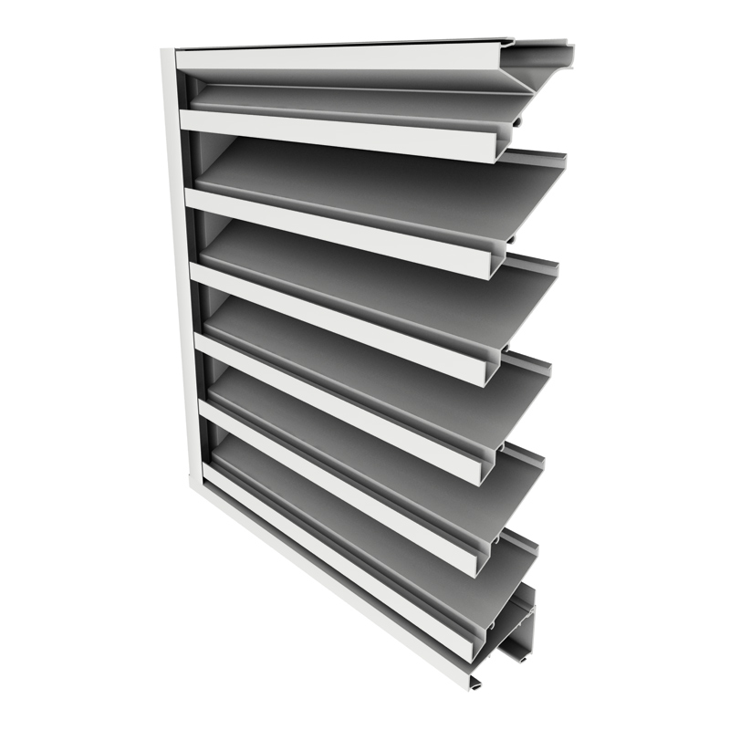 4" Deep, 39° Blade Extruded Drainable Louver