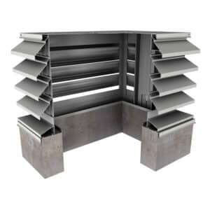 43° J-Blade Miter Corner Penthouse Stationary Louver