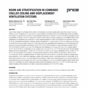Room Air Stratification in Combined Chilled Ceiling and Displacement Ventilation Systems