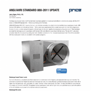 ANSI/AHRI Standard 880-2011 Update