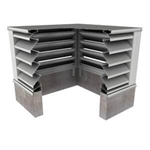 45° Z-Blade Box Corner Penthouse Stationary Louver