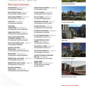 LFD Laminar Flow Diffuser Representative Project List