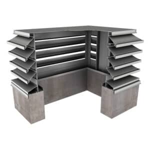39° Blade Miter Corner Penthouse Stationary Louver