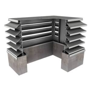 39° Z-Blade Miter Corner Penthouse Stationary Louver