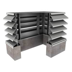 45° Z-Blade Miter Corner Penthouse Stationary Louver