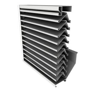 5" Deep, 35° Blade Extruded Rain Storm Louver