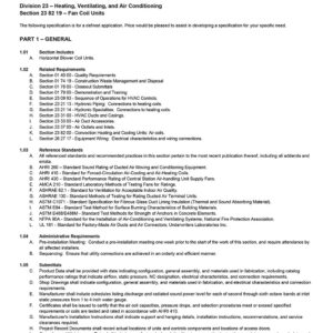 BHP Horizontal High Performance Blower Coil Specification