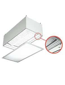 ULFD Laminar Flow Diffuser with Integrated LED Lighting Photometrics - 24x48 - 5000K - 90+ CRI - 1 row white LEDs
